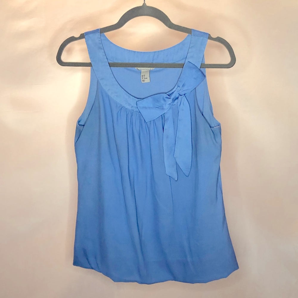 H&M Baby Blue Bow Tank Blouse
